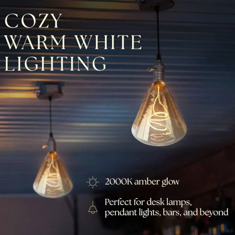 Next Glow Edison LED Bulb – Vintage Diamond, Warm White, Dimmable E26 Decorative