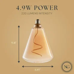 Next Glow Edison LED Bulb – Vintage Diamond, Warm White, Dimmable E26 Decorative