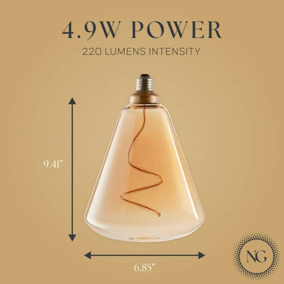 Next Glow Edison LED Bulb – Vintage Diamond, Warm White, Dimmable E26 Decorative