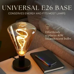 Next Glow Edison LED Bulb – Vintage Diamond, Warm White, Dimmable E26 Decorative