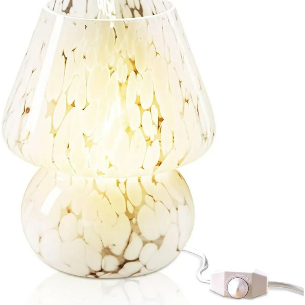 Next Glow Mushroom Lamp - Retro Funky Aesthetic LED Table Lamp, Dimmable E26 Socket Bulb