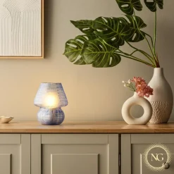 Next Glow Mushroom Lamp - Retro Funky Aesthetic LED Table Lamp, Dimmable E26 Socket Bulb