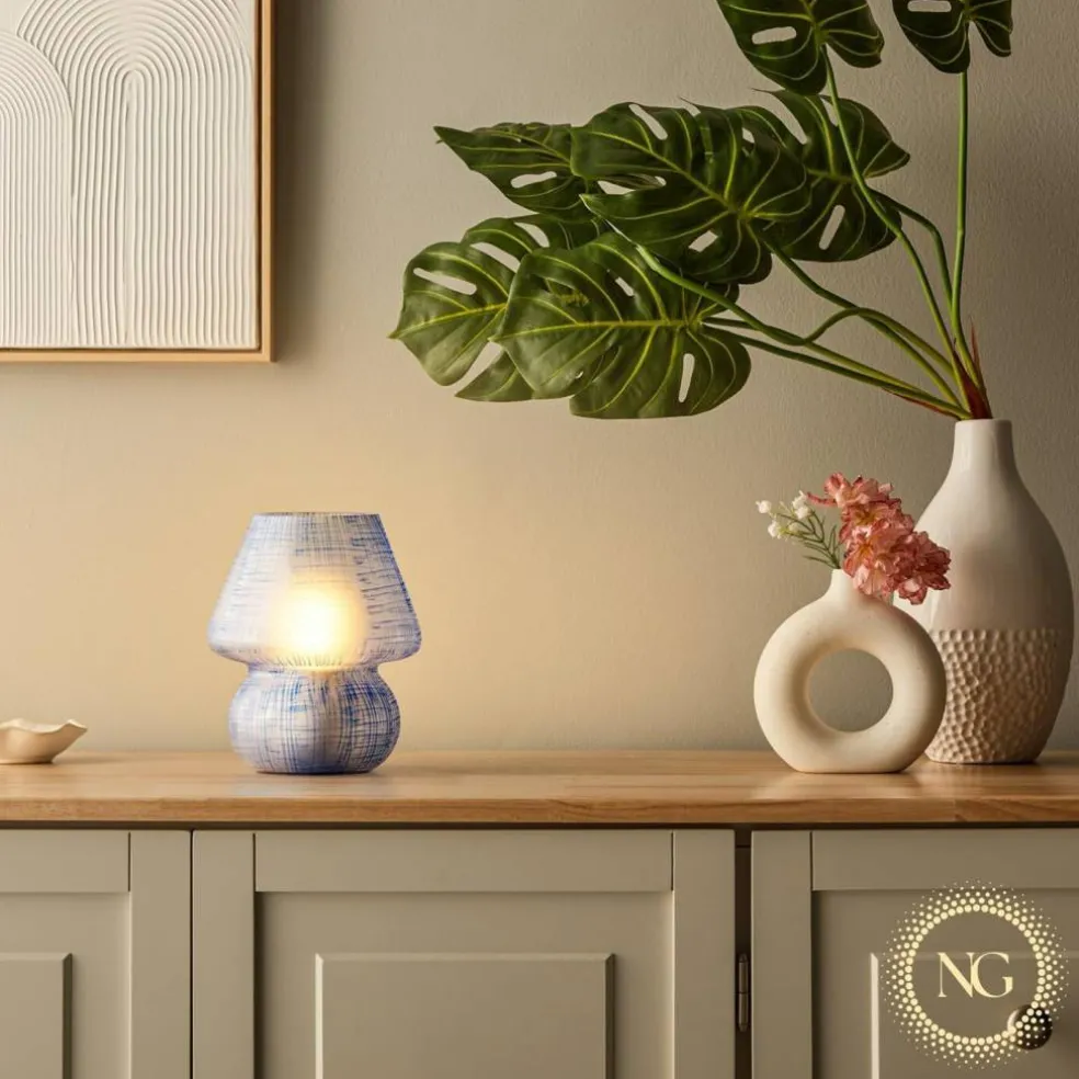 Next Glow Mushroom Lamp - Retro Funky Aesthetic LED Table Lamp, Dimmable E26 Socket Bulb