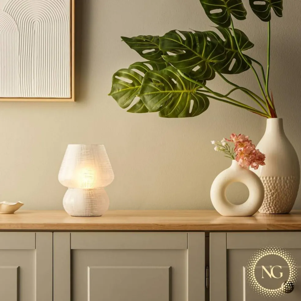 Next Glow Mushroom Lamp - Retro Funky Aesthetic LED Table Lamp, Dimmable E26 Socket Bulb