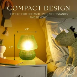 Next Glow Mushroom Lamp - Retro Funky Aesthetic LED Table Lamp, Dimmable E26 Socket Bulb