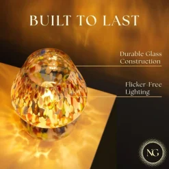 Next Glow Mushroom Lamp - Retro Funky Aesthetic LED Table Lamp, Dimmable E26 Socket Bulb