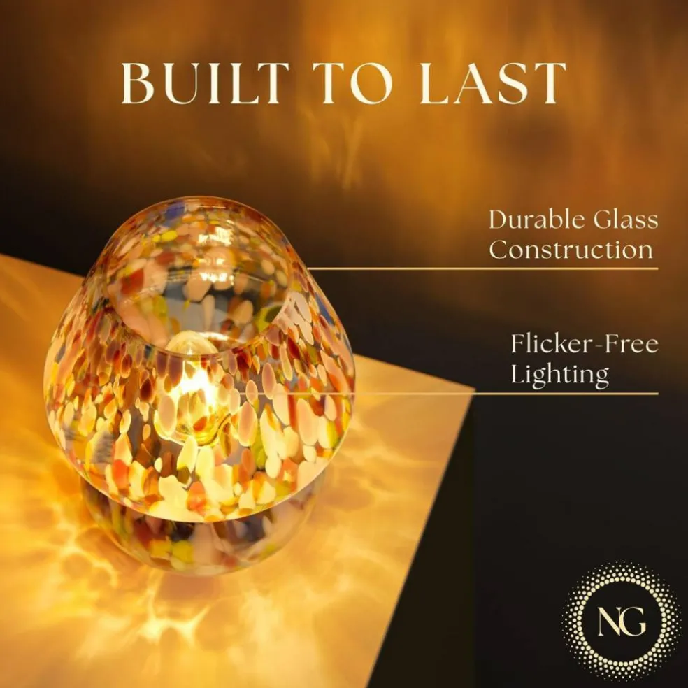 Next Glow Mushroom Lamp - Retro Funky Aesthetic LED Table Lamp, Dimmable E26 Socket Bulb