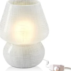 Next Glow Mushroom Lamp - Retro Funky Aesthetic LED Table Lamp, Dimmable E26 Socket Bulb