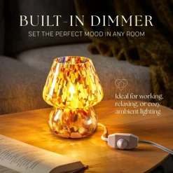 Next Glow Mushroom Lamp - Retro Funky Aesthetic LED Table Lamp, Dimmable E26 Socket Bulb