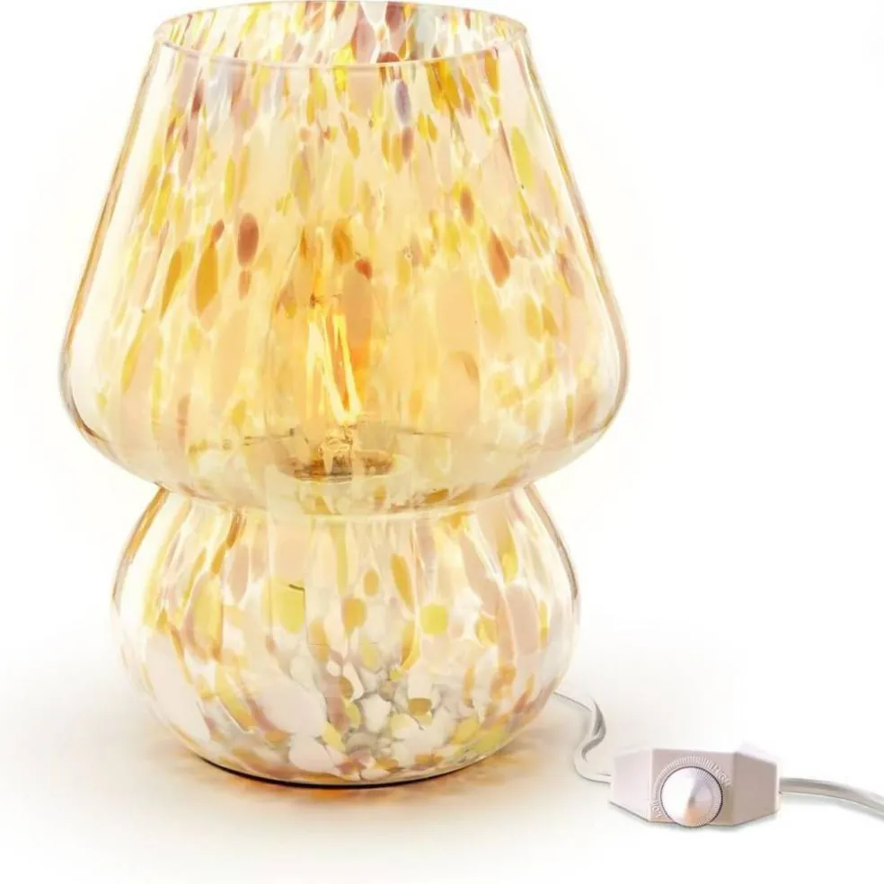 Next Glow Mushroom Lamp - Retro Funky Aesthetic LED Table Lamp, Dimmable E26 Socket Bulb