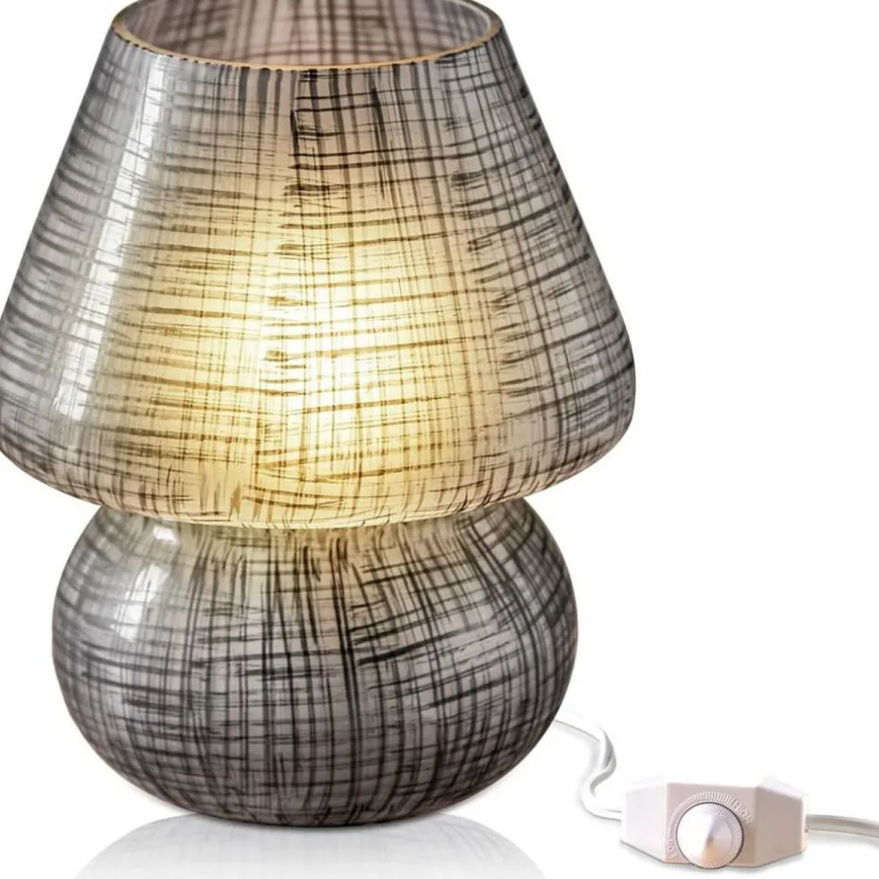 Next Glow Mushroom Lamp - Retro Funky Aesthetic LED Table Lamp, Dimmable E26 Socket Bulb