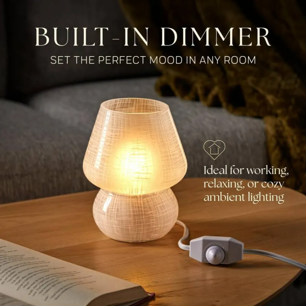 Next Glow Mushroom Lamp - Retro Funky Aesthetic LED Table Lamp, Dimmable E26 Socket Bulb
