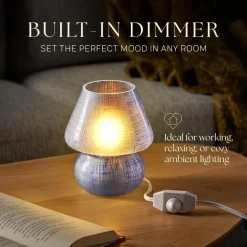 Next Glow Mushroom Lamp - Retro Funky Aesthetic LED Table Lamp, Dimmable E26 Socket Bulb