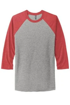Next Level Unisex Tri Blend Three Quarter T-Shirt Free Shipping