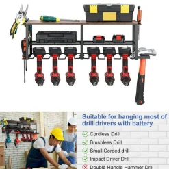 NEXâ„¢ 29" Wood Grain Power Tool Organizer Wall Shelf