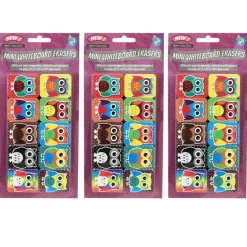 Non-Magnetic Mini Whiteboard Erasers, Color Owls, 10 Per Pack, 3 Packs