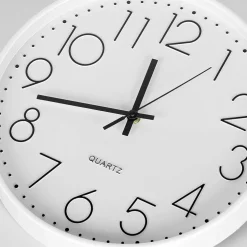 Non-Ticking Silent Wall Clock, 11.5 Inch White Quartz Wall Clock with Large Clear Numbers for Home Decor