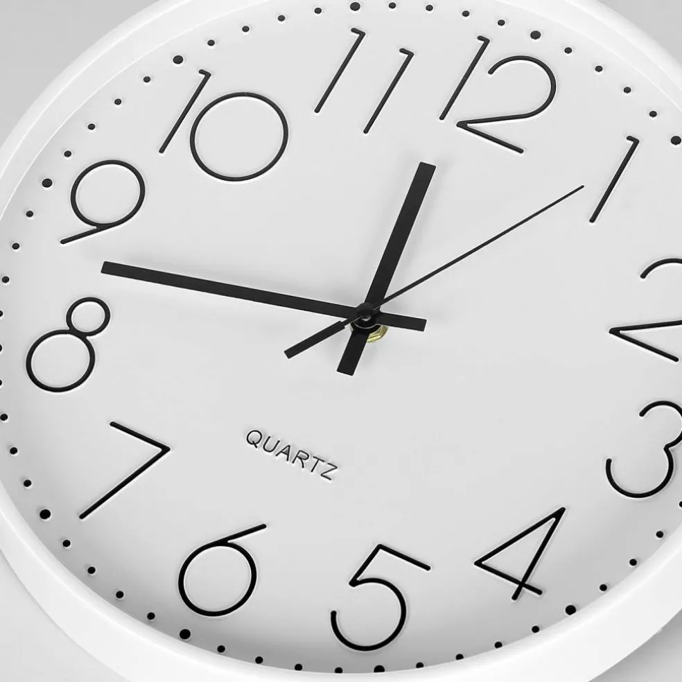 Non-Ticking Silent Wall Clock, 11.5 Inch White Quartz Wall Clock with Large Clear Numbers for Home Decor