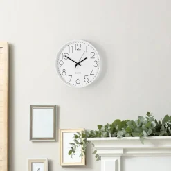 Non-Ticking Silent Wall Clock, 11.5 Inch White Quartz Wall Clock with Large Clear Numbers for Home Decor