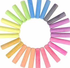 Non Toxic Sidewalk Chalk Bucket (24 Count) - Washable Colored Chalk Bulk Set for Kids and Toddlers Outdoor Games