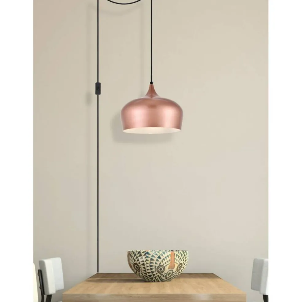 Nora 1 Light honey gold plug-in pendant