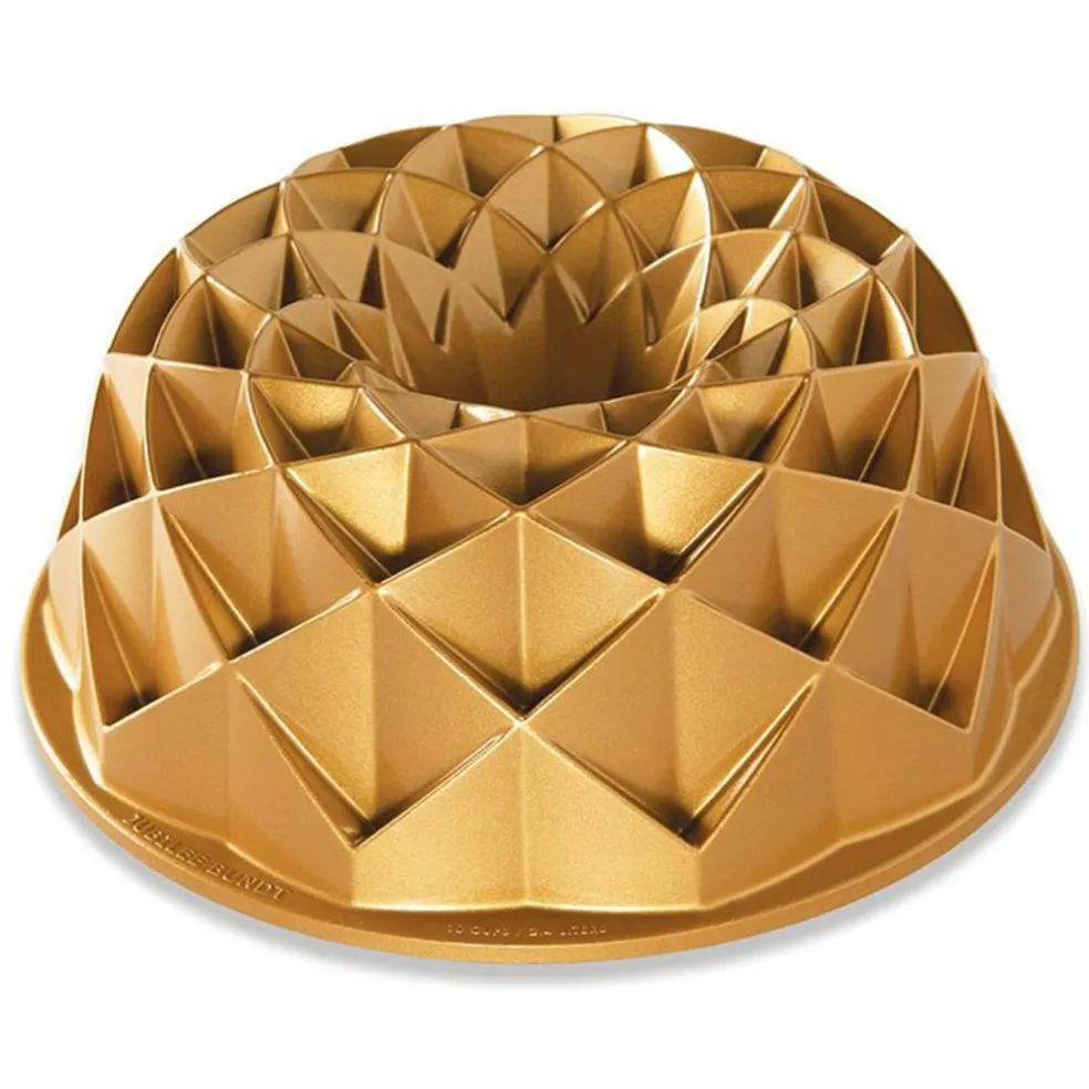 Nordic Ware Cast Aluminum Jubilee Bundt Pan, Gold