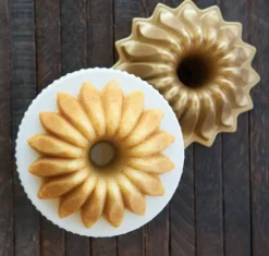 Nordic Ware Cast Aluminum Lotus Bundt Pan, Gold