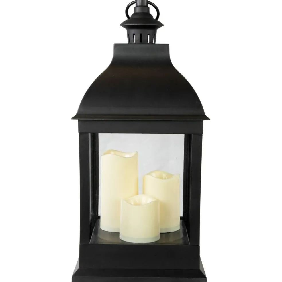 Northlight 20" Black Lantern with 3 Flameless LED Candles