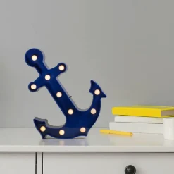 Northlight 12.5" Blue Anchor LED Marquee Wall Sign