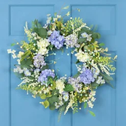 Northlight 26" Eucalyptus, Hyacinths and Hydrangea Fern Spring Wreath
