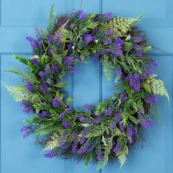 Northlight Lavender and Spring Foliage Artificial Floral Wreath - 24"