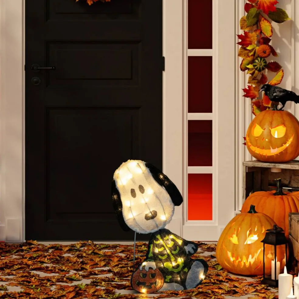 Northlight LED Lighted Skeleton Snoopy Outdoor Halloween Yard Decoration - 18"