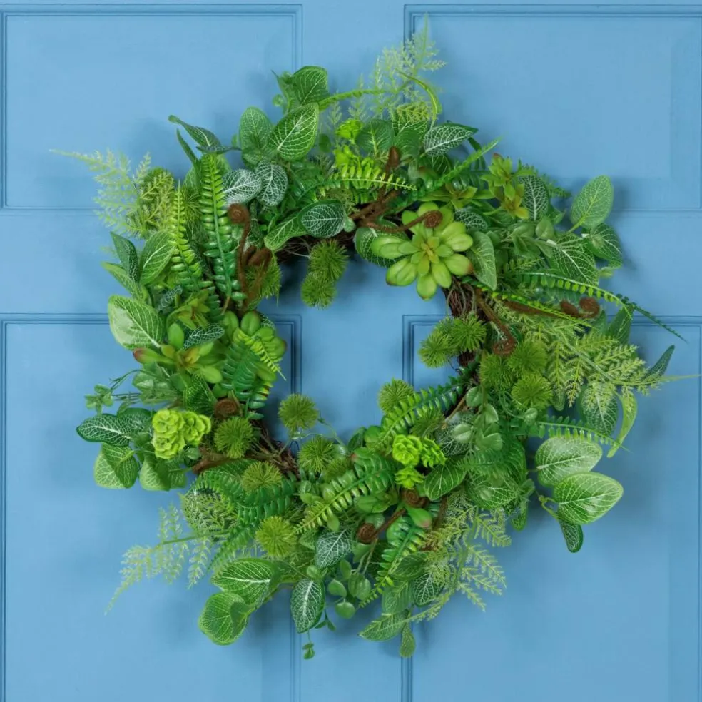 Northlight Maidenhair Fern and Foliage Spring Wreath 24-Inch