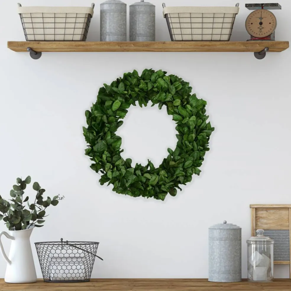 Northlight Preserved Leaf Spring Garden Wreath - 20" - Unlit