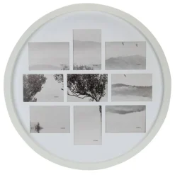 Northlight Round Collage 9-Slot Wall Picture Frame - for 3.5" X 5" Photos - 20.75"-  White