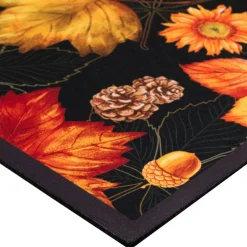 Northlight 17.75" x 29.5" Maple Leaves & Sunflowers Welcome Doormat
