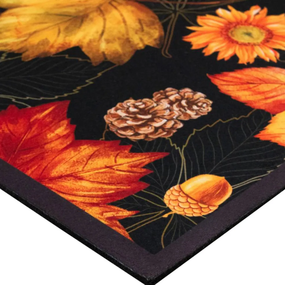 Northlight 17.75" x 29.5" Maple Leaves & Sunflowers Welcome Doormat