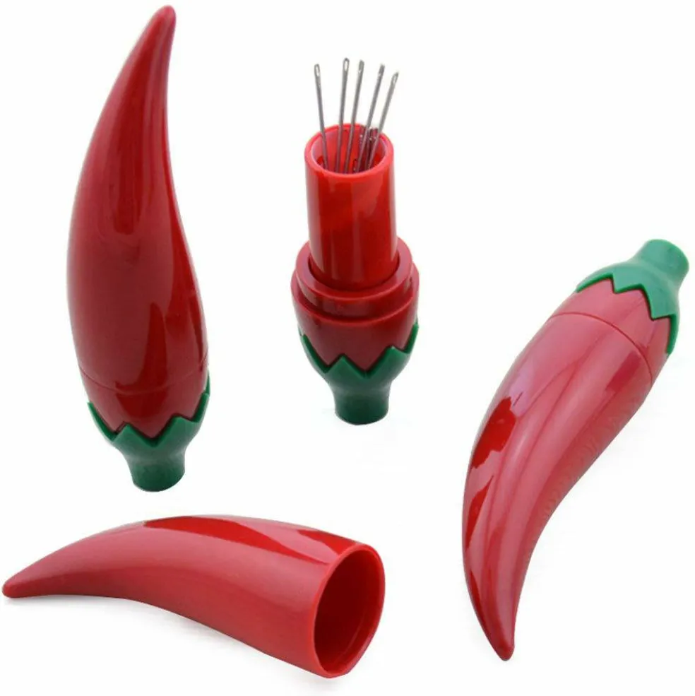 NX Garden Needle Case 3PCS Chili Shaped Needles Storage Container Needle Holder Sewing Tool Knitting Accessorie for Needlework DIY Craft Tool
