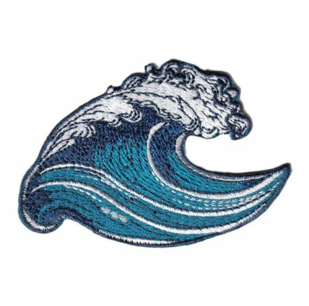 Ocean Wave, Beach, Coastal, Embroidered, Iron on Patch
