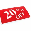 6 20% Off Display Signs Showcase Window Sale Message