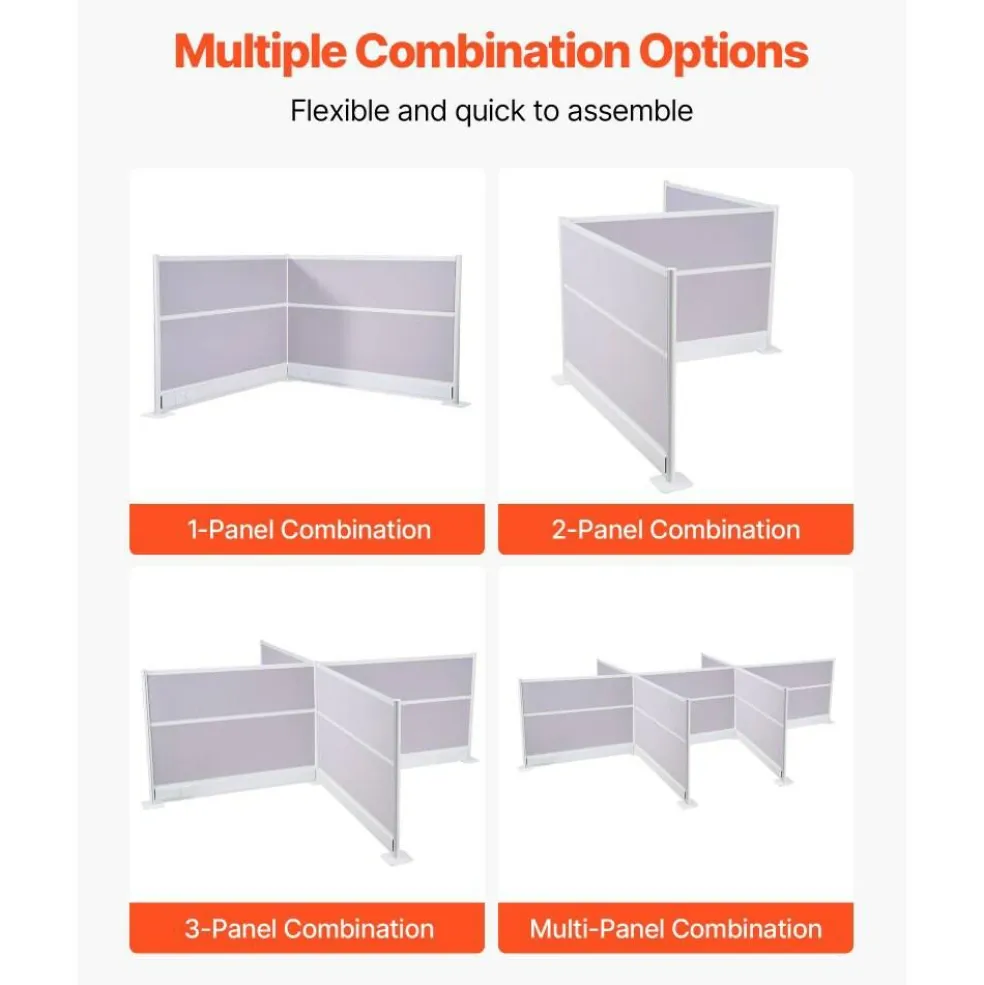 Office Divider Privacy Panels 2 Pack 72 by 48 PET Cubicle Partition with Outlet Covers