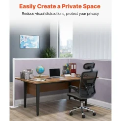 Office Divider Privacy Panels 2 Pack 72 by 48 PET Cubicle Partition with Outlet Covers