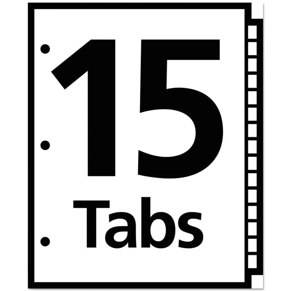 Office Essentials Table 'n Tabs 11 in. x 8.5 in. 15-Tab 1 to 15 Dividers - White/Assorted Tabs (1-Set)
