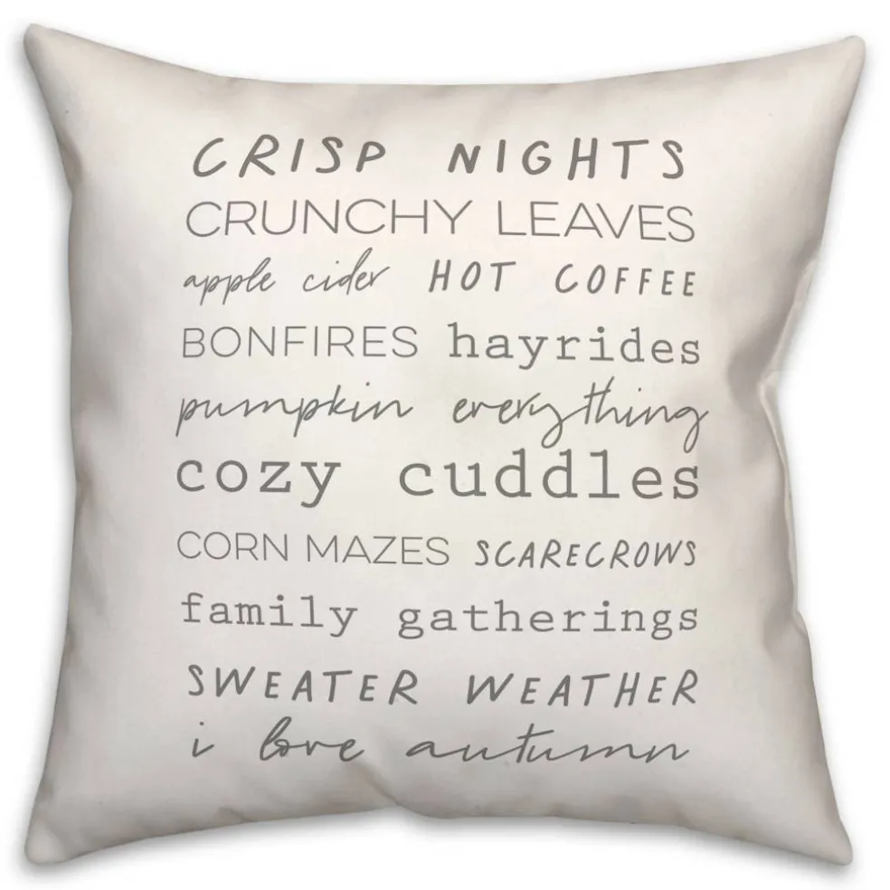 Off-White Autumn Words Throw Pillow