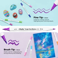 Ohuhu® Akaka 36 Color Brush & Fine Dual Tip Acrylic Paint Markers