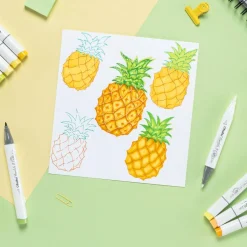 Ohuhu Alcohol Markers Brush Tip: 48-Color Double Tipped Art Marker Set for Artist Adults Coloring Illustrations - Honolulu 2/ Honolulu B -Brush & Chisel/ Brush & Fine -Refillable