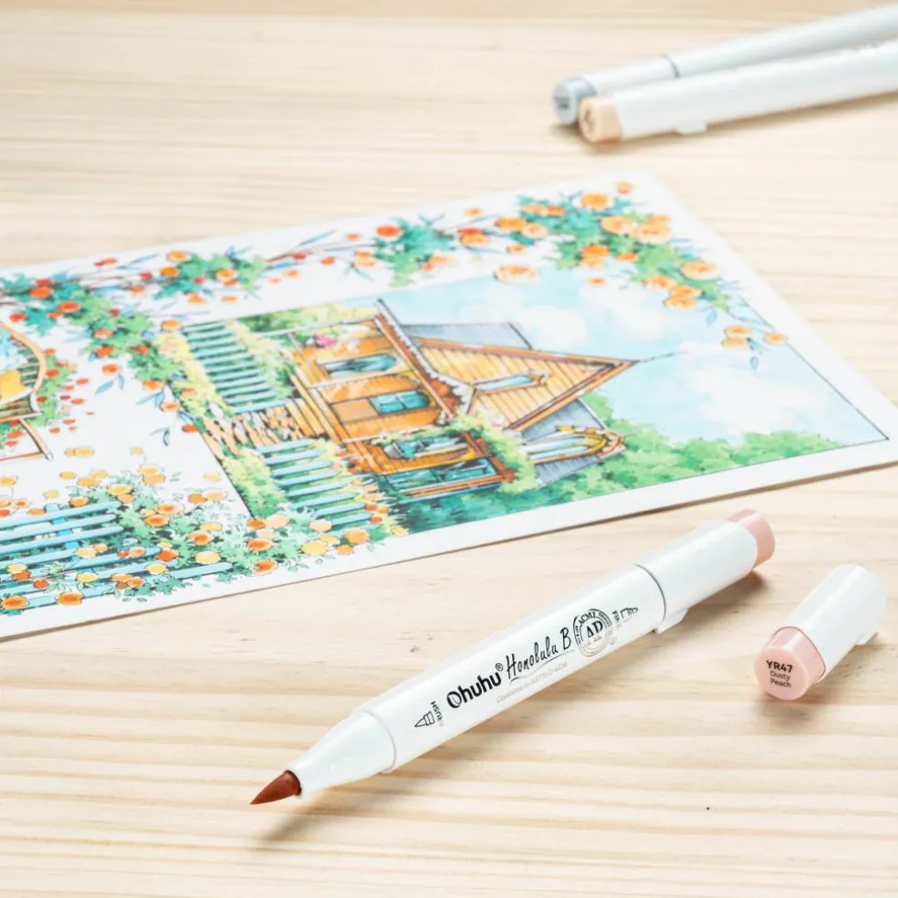 Ohuhu® Honolulu B Brush & Fine Dual Tip Marker