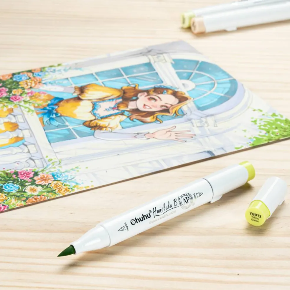 Ohuhu® Honolulu B Brush & Fine Dual Tip Marker