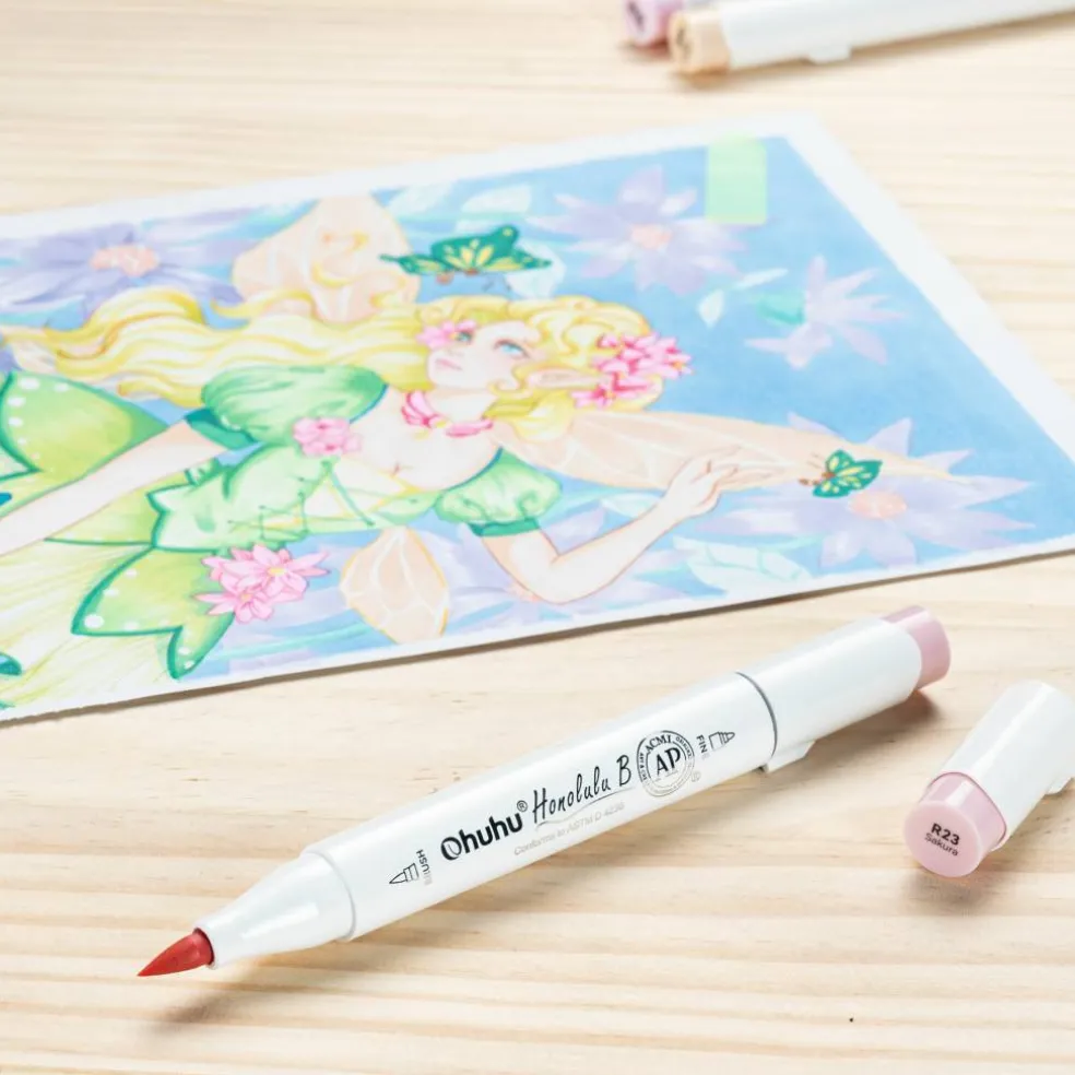 Ohuhu® Honolulu B Brush & Fine Dual Tip Marker