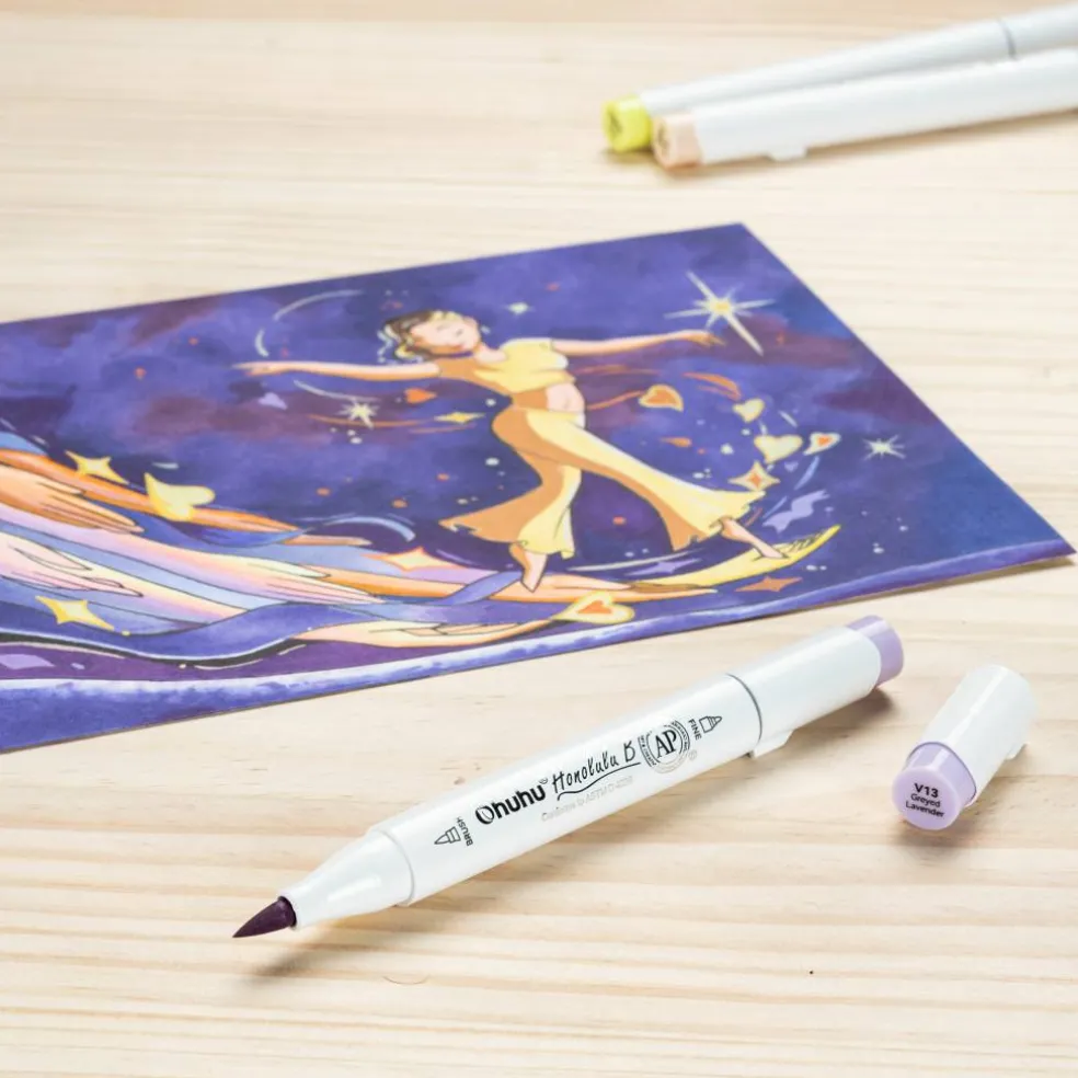 Ohuhu® Honolulu B Brush & Fine Dual Tip Marker